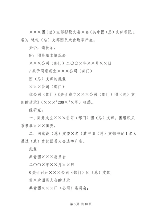 共青团支部委员会成立大会的请示.docx