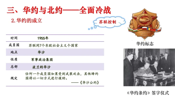 九下第五单元第一课 两极格局的形成 公开课课件