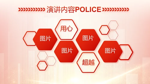 红色大气公安警察工作总结计划PPT
