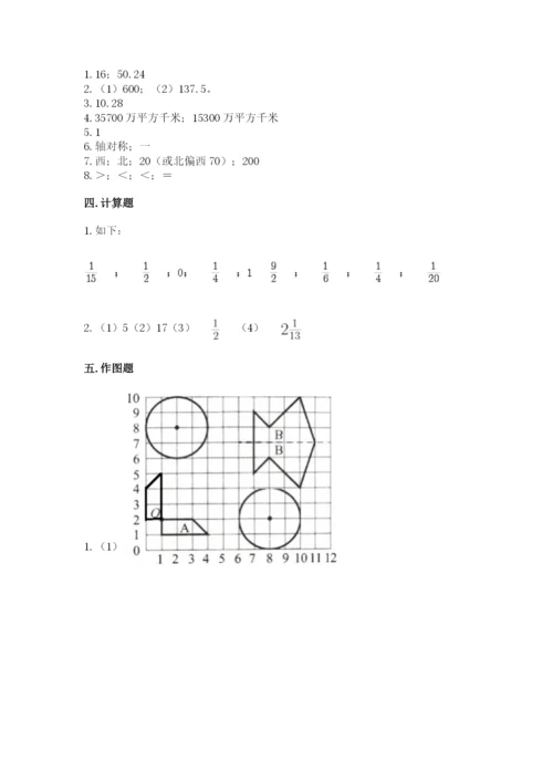 小学六年级上册数学期末测试卷重点.docx