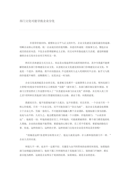 部门文化可能导致企业分化.docx