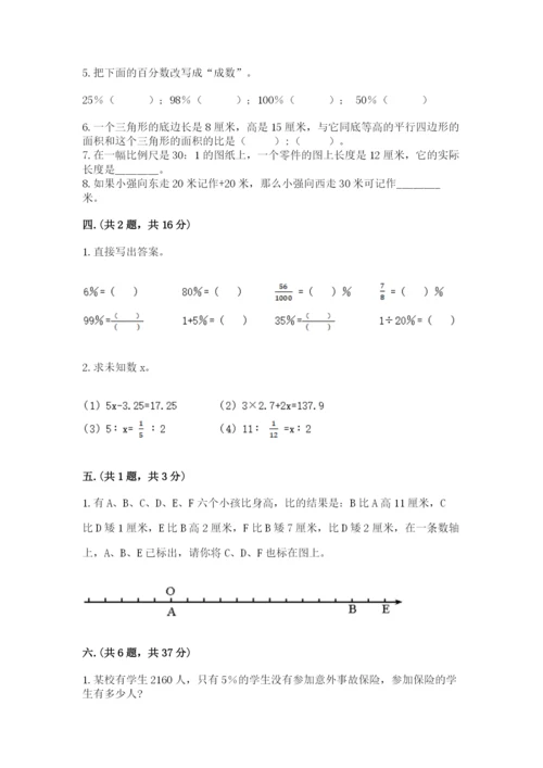 小学数学六年级下册竞赛试题及参考答案（名师推荐）.docx