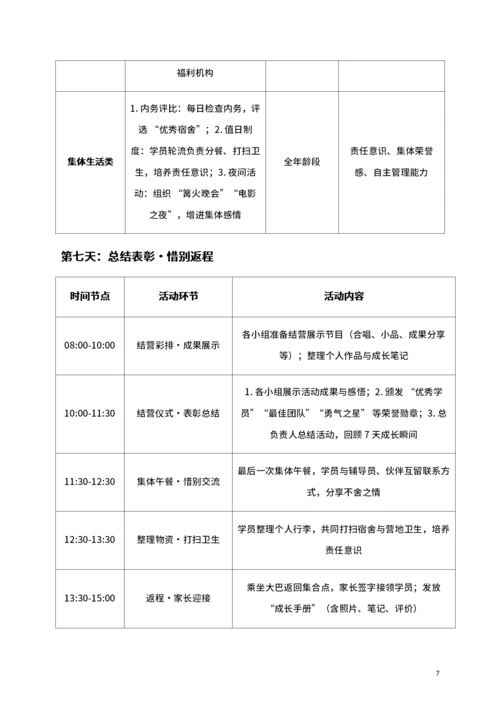 通用青少年夏令营活动策划案