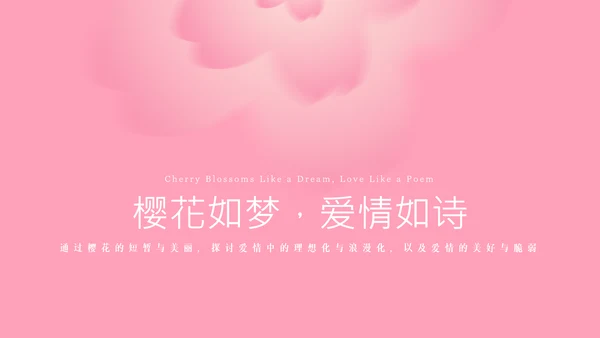粉色樱花元素主题演讲PPT