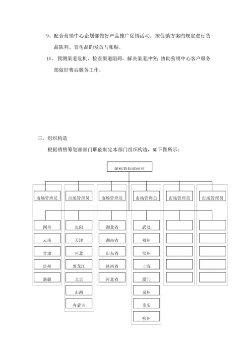 欧普公司销售综合计划部管理标准手册.docx