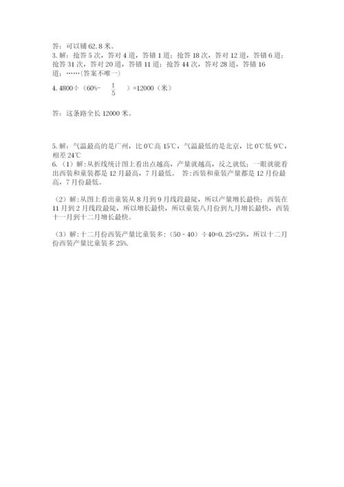 沪教版小学六年级下册数学期末综合素养测试卷完整版.docx