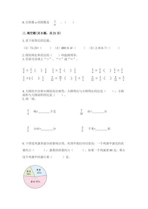 人教版六年级上册数学期末测试卷含答案解析.docx