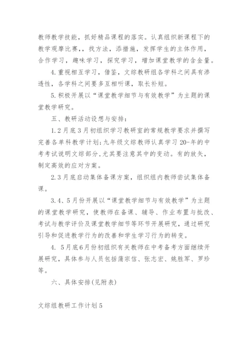 文综组教研工作计划.docx