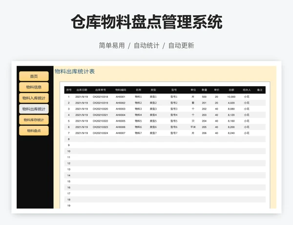 仓库物料盘点管理系统