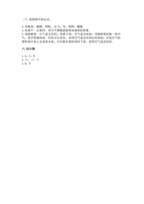 教科版一年级下册科学期末测试卷含答案下载.docx