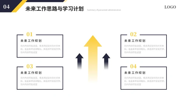 简约商务黑黄人事行政年中总结年中工作总结述职ppt模板