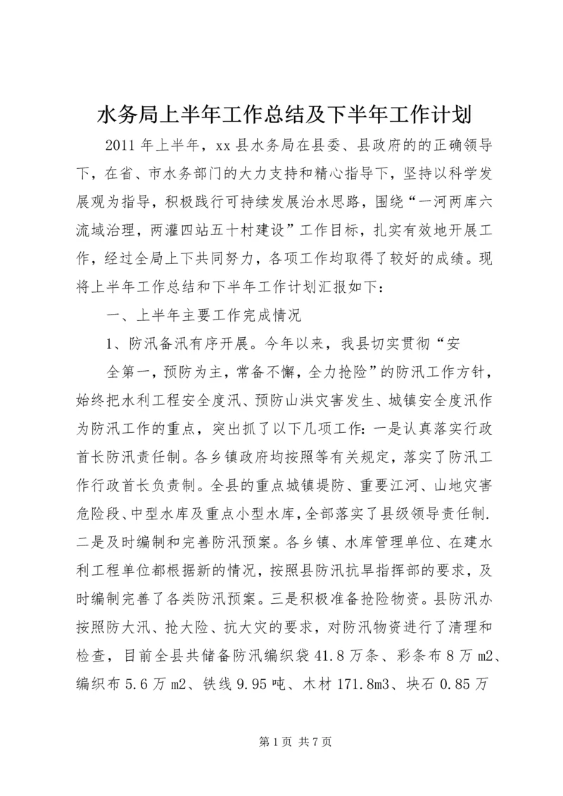 水务局上半年工作总结及下半年工作计划.docx