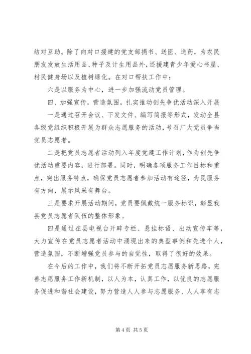 开展党员志愿者服务活动情况汇报.docx