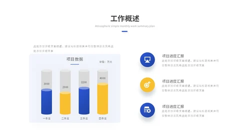 蓝色简约商务工作总结工作汇报述职报告ppt模板