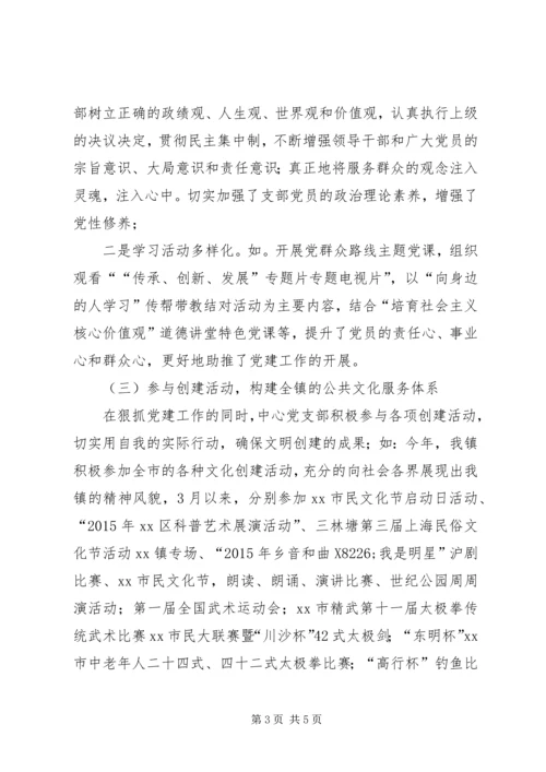 乡镇文广服务中心党支部工作总结.docx