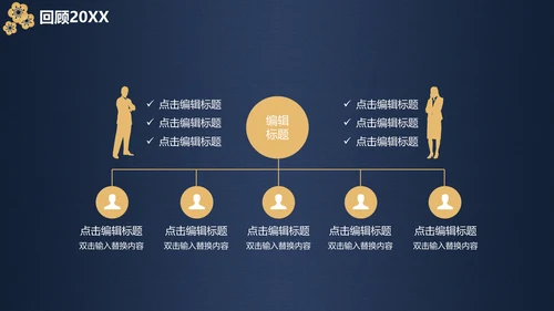 深蓝色高端中国风年会邀请函通用PPT模板