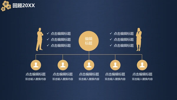 深蓝色高端中国风年会邀请函通用PPT模板