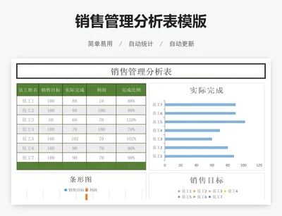 销售管理分析表模版