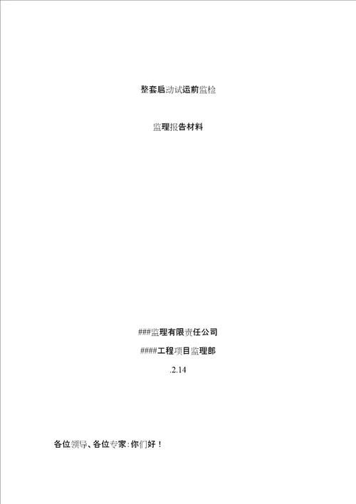 风电场关键工程启动前监检监理汇报材料