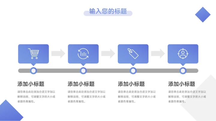 蓝色个性渐变简洁个人述职报告PPT模板