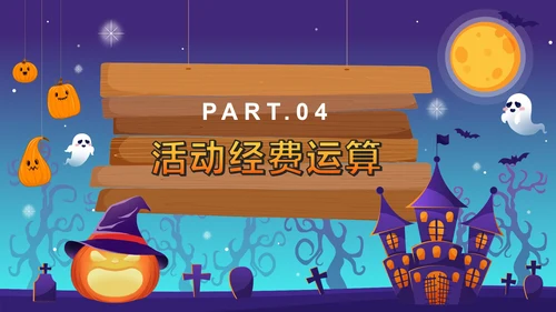 蓝色卡通狂欢万圣节活动方案PPT模板
