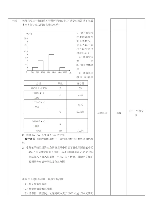 第7套人教初中数学七下-《第十章-数据的收集整理与描述》小结与复习教学设计-.docx