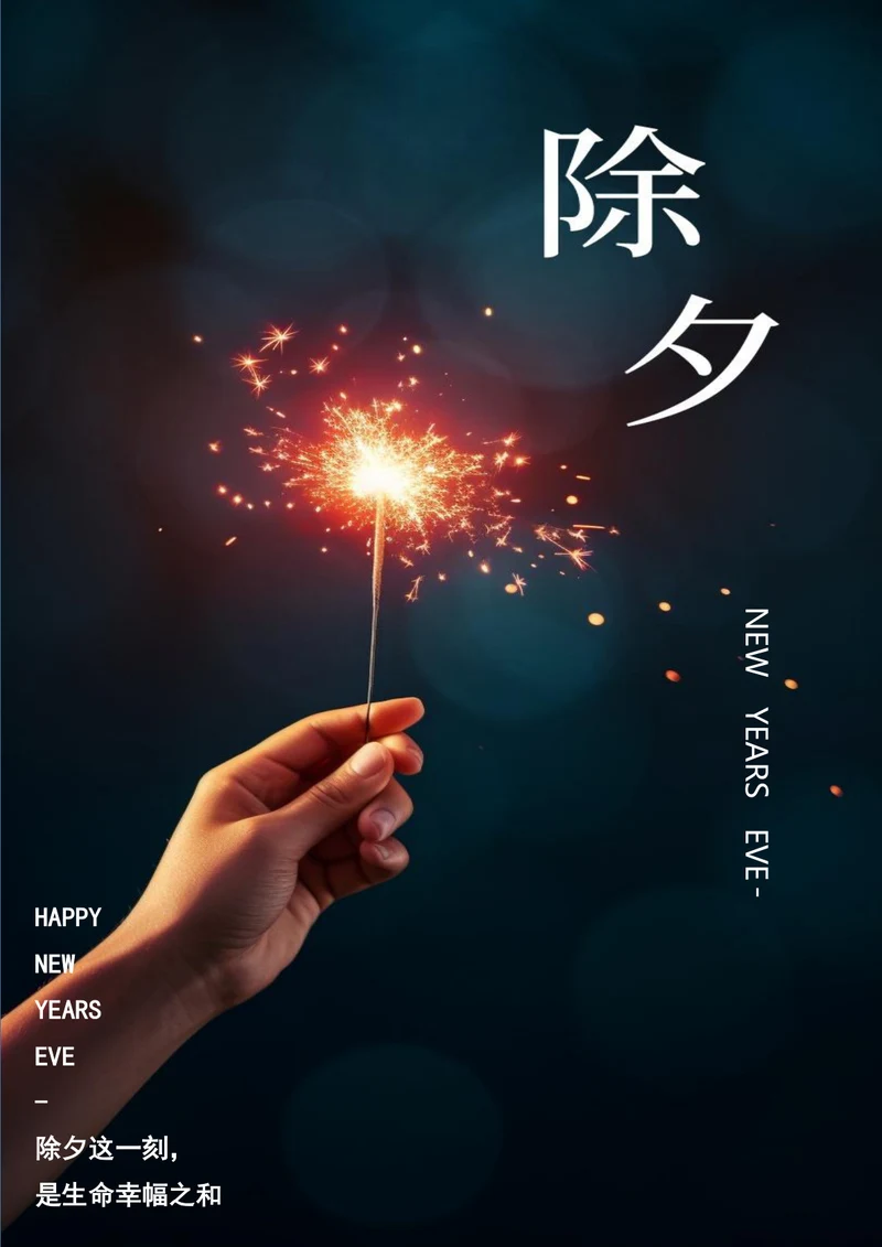 简约唯美的除夕春节海报