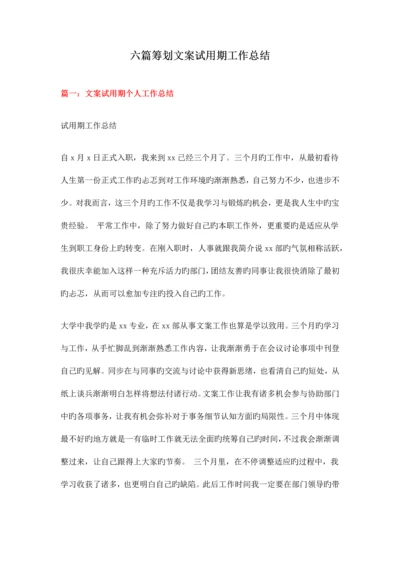 六篇策划文案试用期工作总结.docx