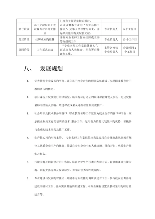 专业名师工作室的建设方案与发展规划方案初稿.docx