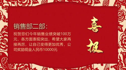 喜庆中国红公司企业喜报通用PPT模版