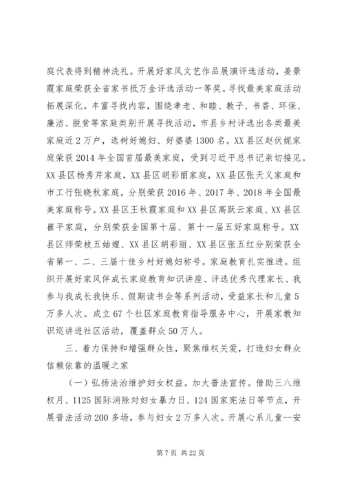 在全市妇女代表大会上的工作报告.docx