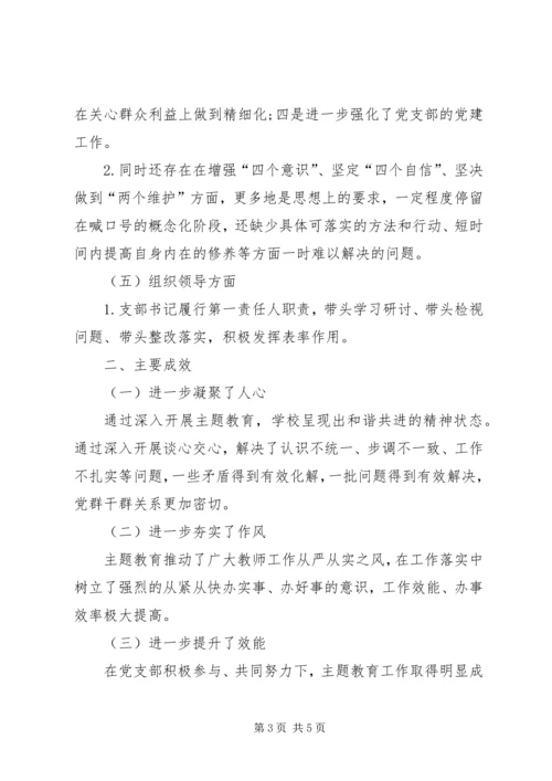 党支部“不忘初心、牢记使命”主题教育回头看自查报告.docx