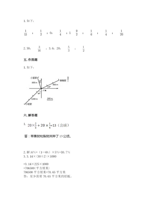 人教版六年级上册数学期末测试卷带答案（综合卷）.docx