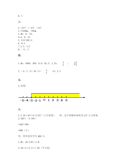 小学数学六年级下册竞赛试题附参考答案（实用）.docx