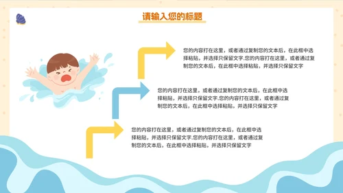 卡通手绘儿童夏季安全教育PPT模板