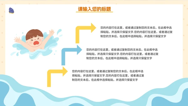 卡通手绘儿童夏季安全教育PPT模板