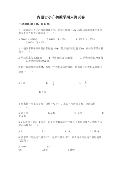 内蒙古小升初数学期末测试卷（实用）.docx