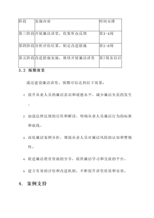 廉洁讲堂建设方案