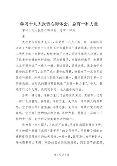 学习十九大报告心得体会：总有一种力量 (3).docx