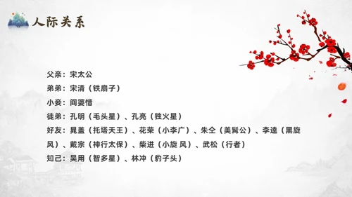 灰色中国风水浒传宋江读书分享说课课件PPT模板