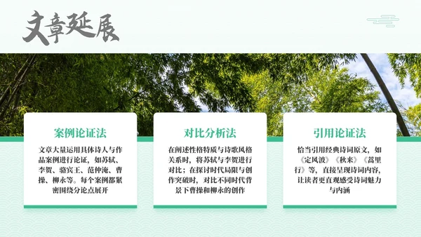 绿色古代文学诗词赏析PPT模板