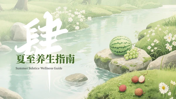绿色简约中国传统二十四节气之夏至科普课件PPT模板