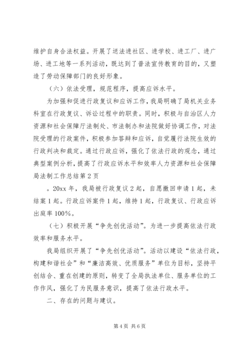 人力资源和社会保障局法制工作总结.docx