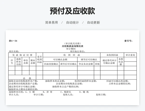 预付及应收款