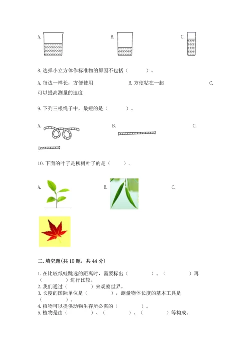 教科版一年级上册科学期末测试卷附答案（满分必刷）.docx