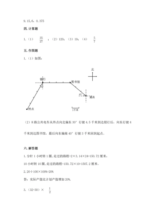 小学数学六年级上册期末测试卷带答案（达标题）.docx