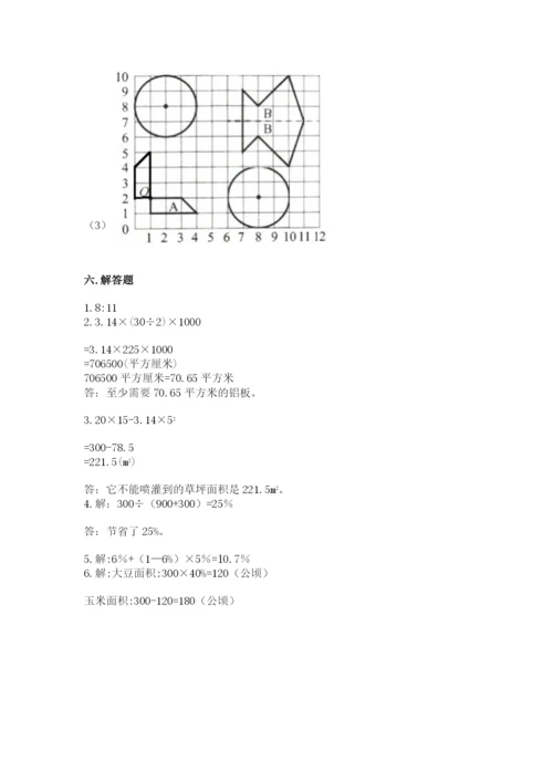 小学六年级上册数学期末测试卷附参考答案（名师推荐）.docx