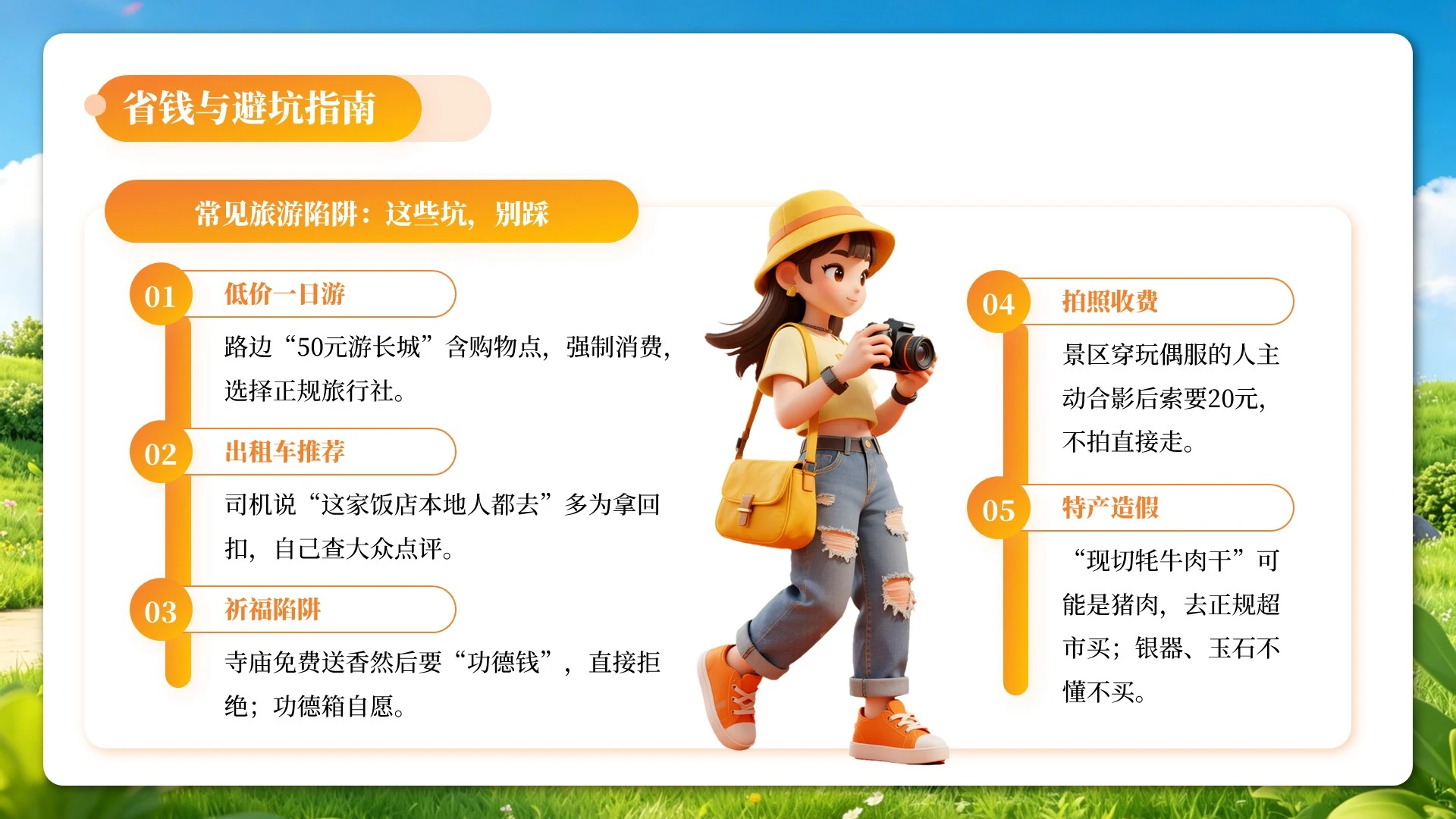 绿色3D风五一欢乐出游PPT单页