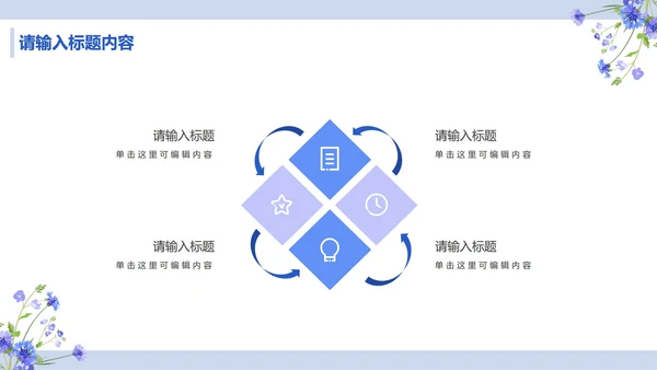 简约蓝紫小清新教学课件PPT模板