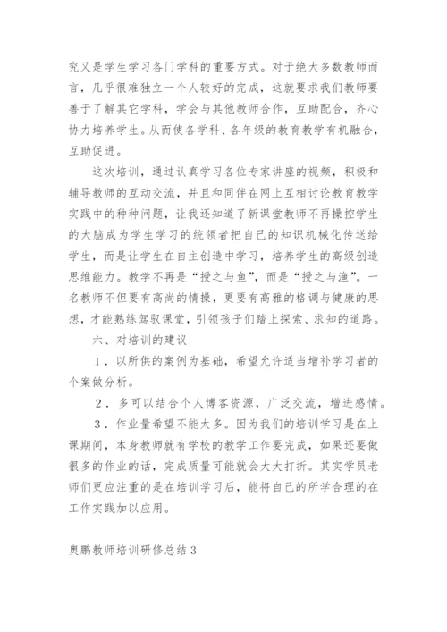 奥鹏教师培训研修总结.docx